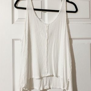 White tank, tie back, Size L